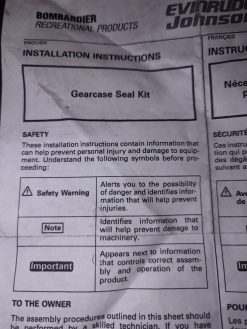 Evinrude Johnson Gearcase Seal Kit - Image 5