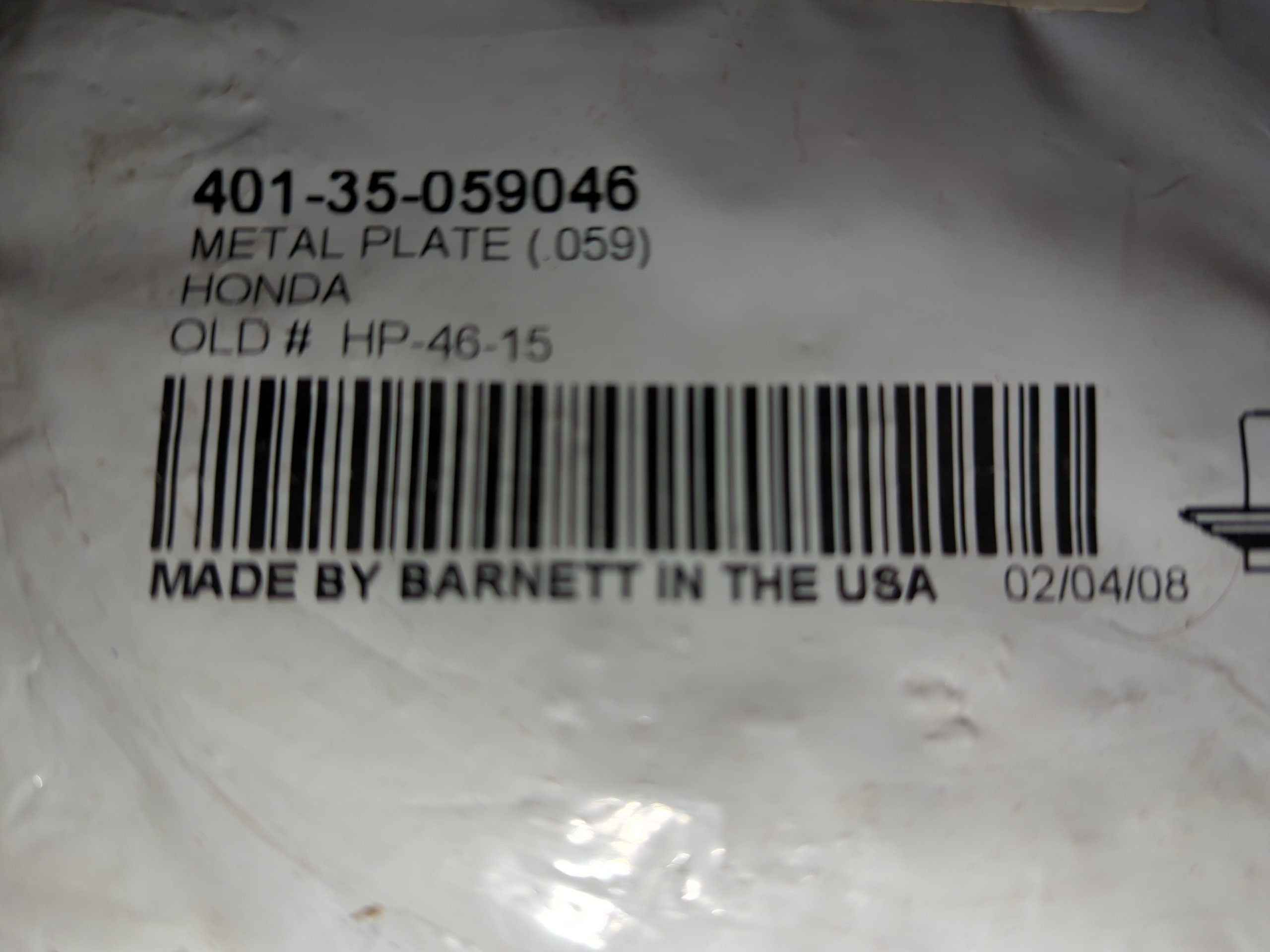 Honda CR250,480,500,XR 650 Barnett Steel Clutch Drive Plate 1.5mm thick - 401-35-059046 - Image 2