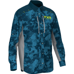 M Cast Performance UPF L/S Shirt 21-Slate Camo/Slate-S