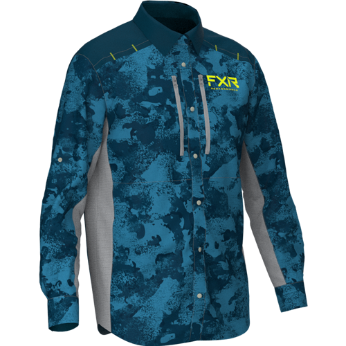 M Cast Performance UPF L/S Shirt 21-Slate Camo/Slate-S