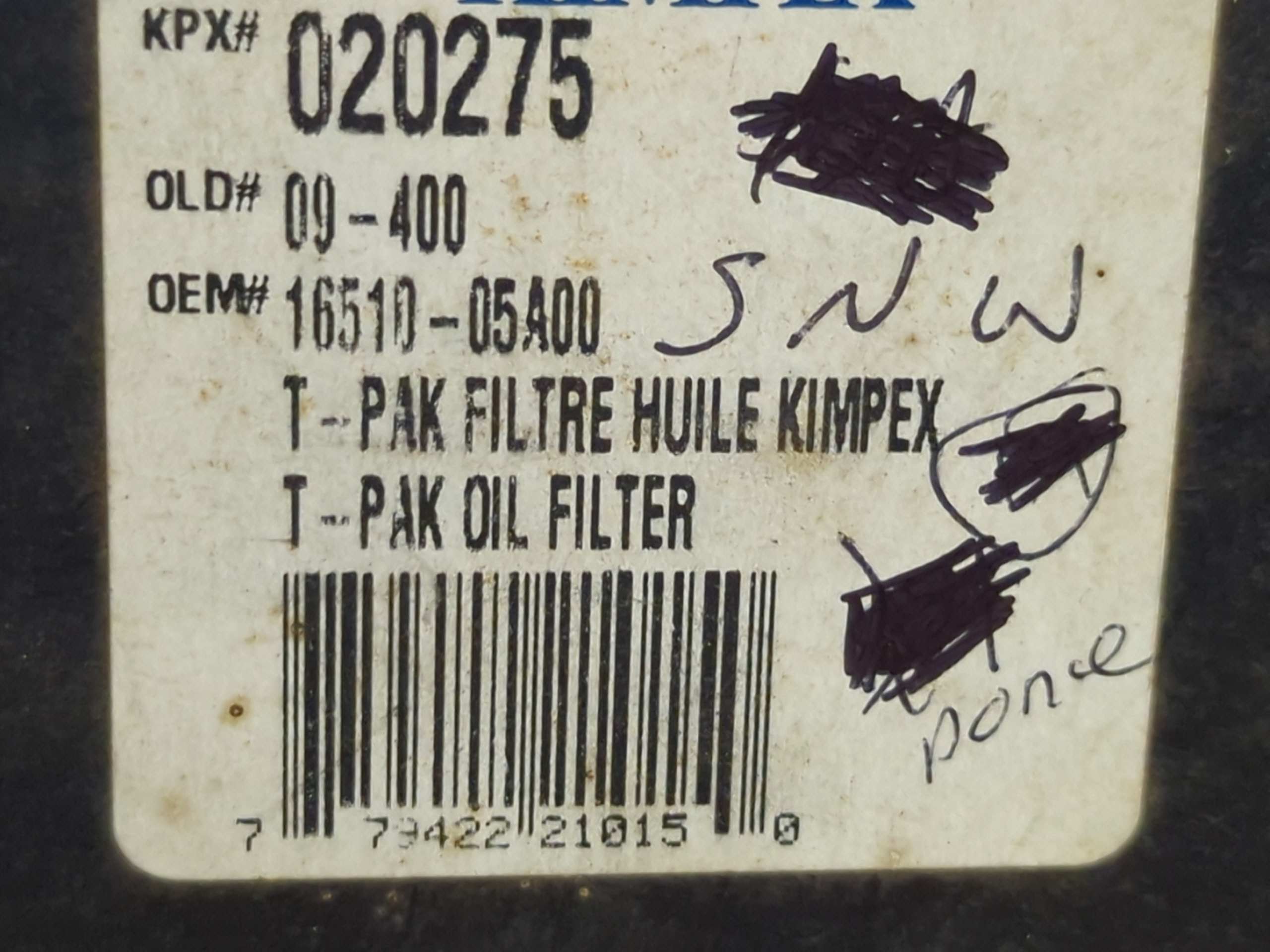 KIMPEX OIL FILTER 16510-05A00 - Image 3