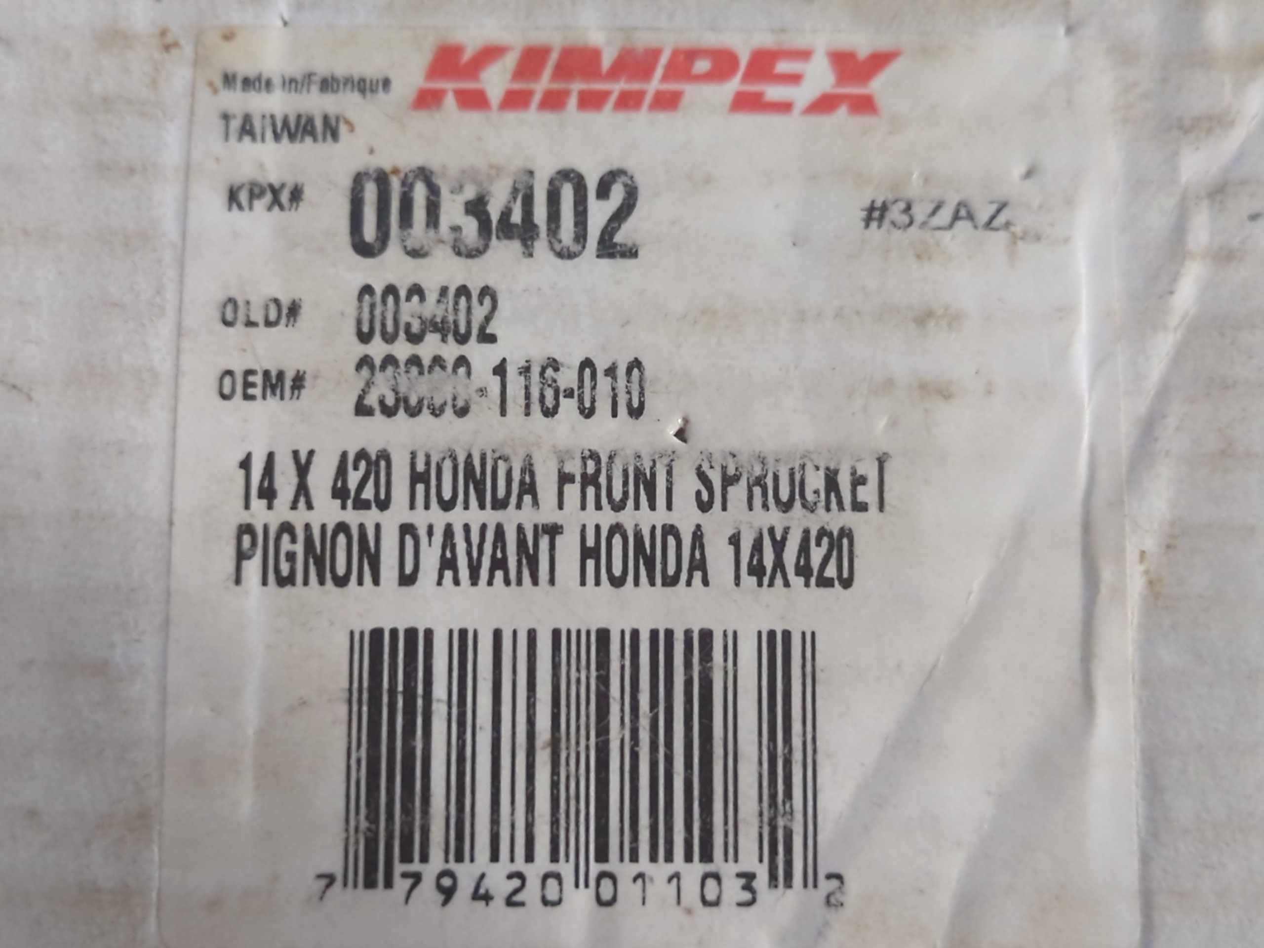 14x420 Honda CRF80, XR80,XR75,XL75 Front Sprocket - Image 2