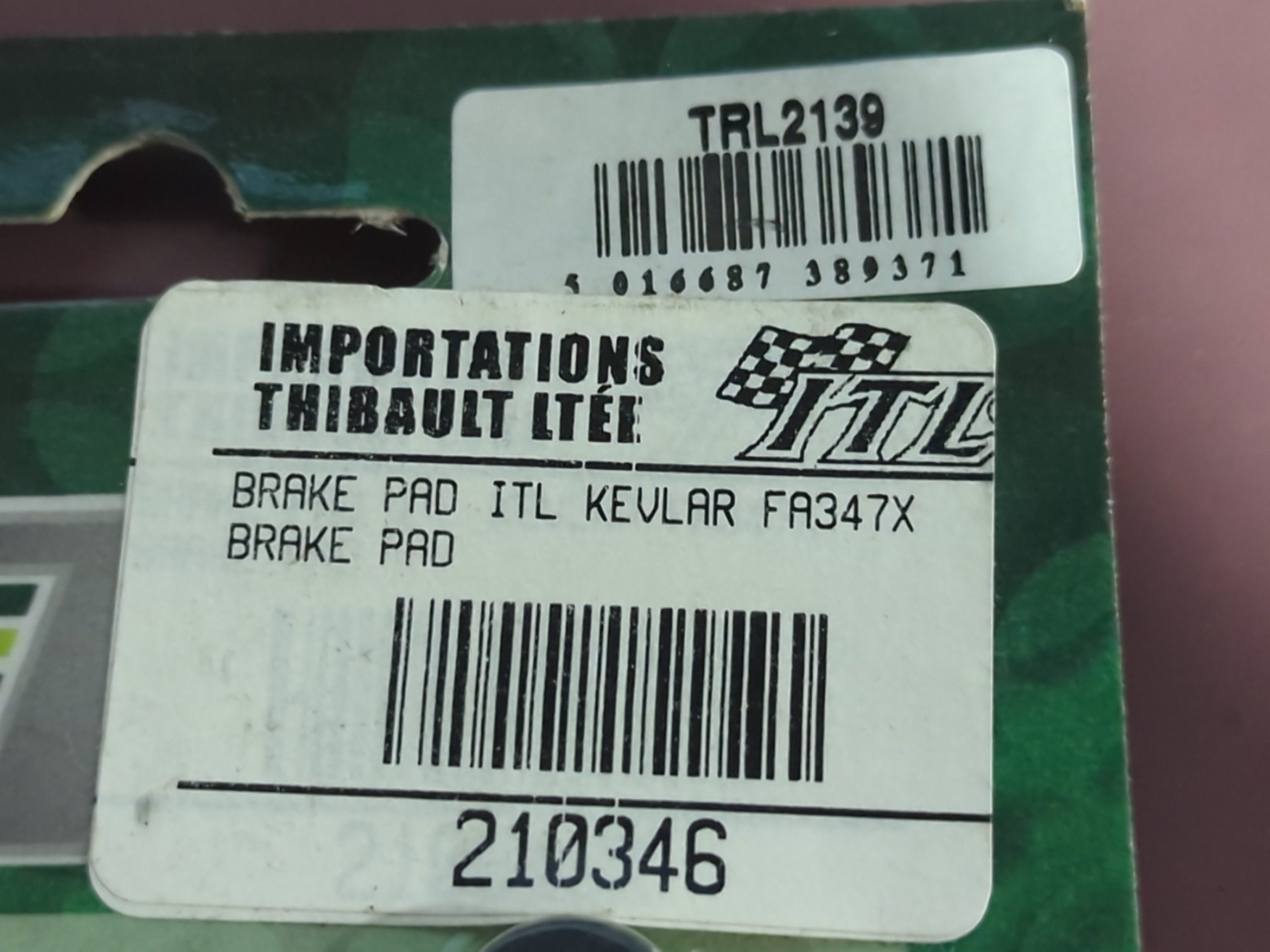 ITL BRAKE PADS - KEVLAR/CARBON - (FA346) - Image 4