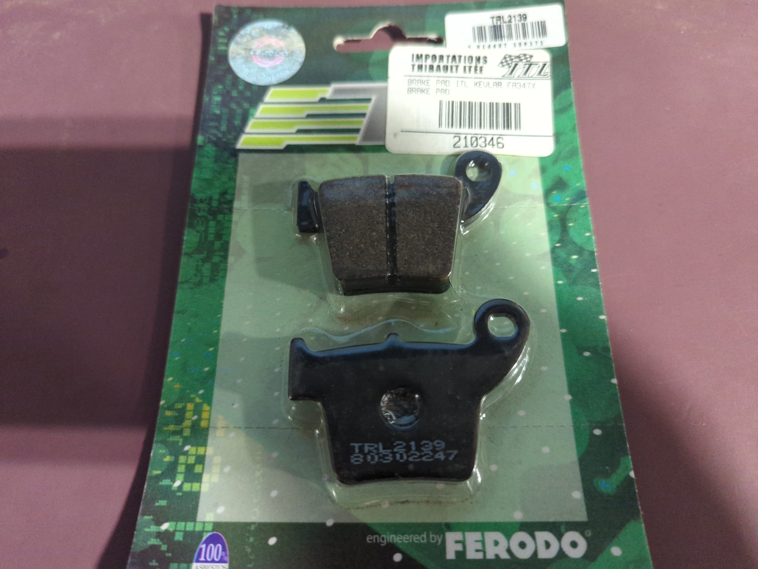 ITL BRAKE PADS - KEVLAR/CARBON - (FA346)