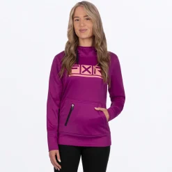 Women's Podium Tech Pullover Hoodie  Lt. Wine/Melon L