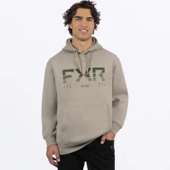 Helium Cotton Pullover Hoodie  Stone/Forest L