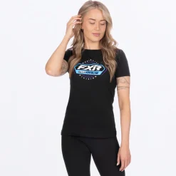 Women's Race Division Premium T-Shirt  Black/Sky S