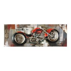 3D Motorcycle Oil Painting on Fir Wood
