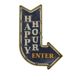 LED Lighted “Happy Hour” Arrow Sign Wall Decor