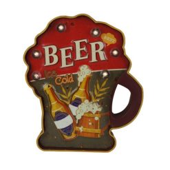 LED Lighted “Cold Beer” Wall Decor
