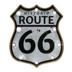 LED Lighted “Route 66” Wall Decor