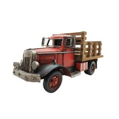 RED VINTAGE FARM TRUCK METAL MODEL - RD2041