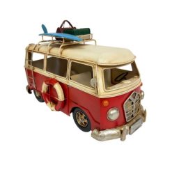 Large VW Red Bus Metal Decor