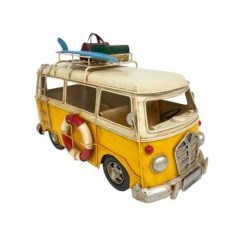 Large VW Yellow Bus Metal Decor