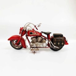 Red Motorcycle with Saddle Bag Metal Model