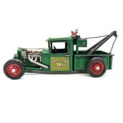Vintage Green Metal Tow Truck