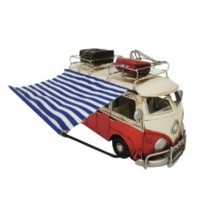 RED VW CAMPER VAN METAL MODEL - YW1917