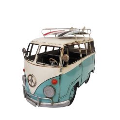 VINTAGE BLUE VW BUS METAL MODEL - YW1952
