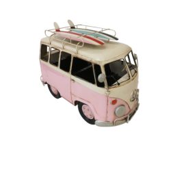 Oversized Vintage Pink VW Bus Metal Model - YW1968