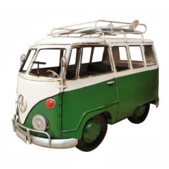 OVERSIZED VINTAGE GREEN VW BUS METAL MODEL