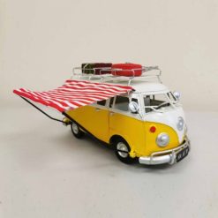 Yellow VW Camper Van Metal Model
