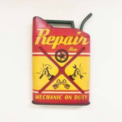“Mechanic on Duty” Metal Jerry Can Decor