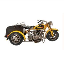 YELLOW THREE-WHEELED MOTORCYCLE METAL MODEL - RD2033