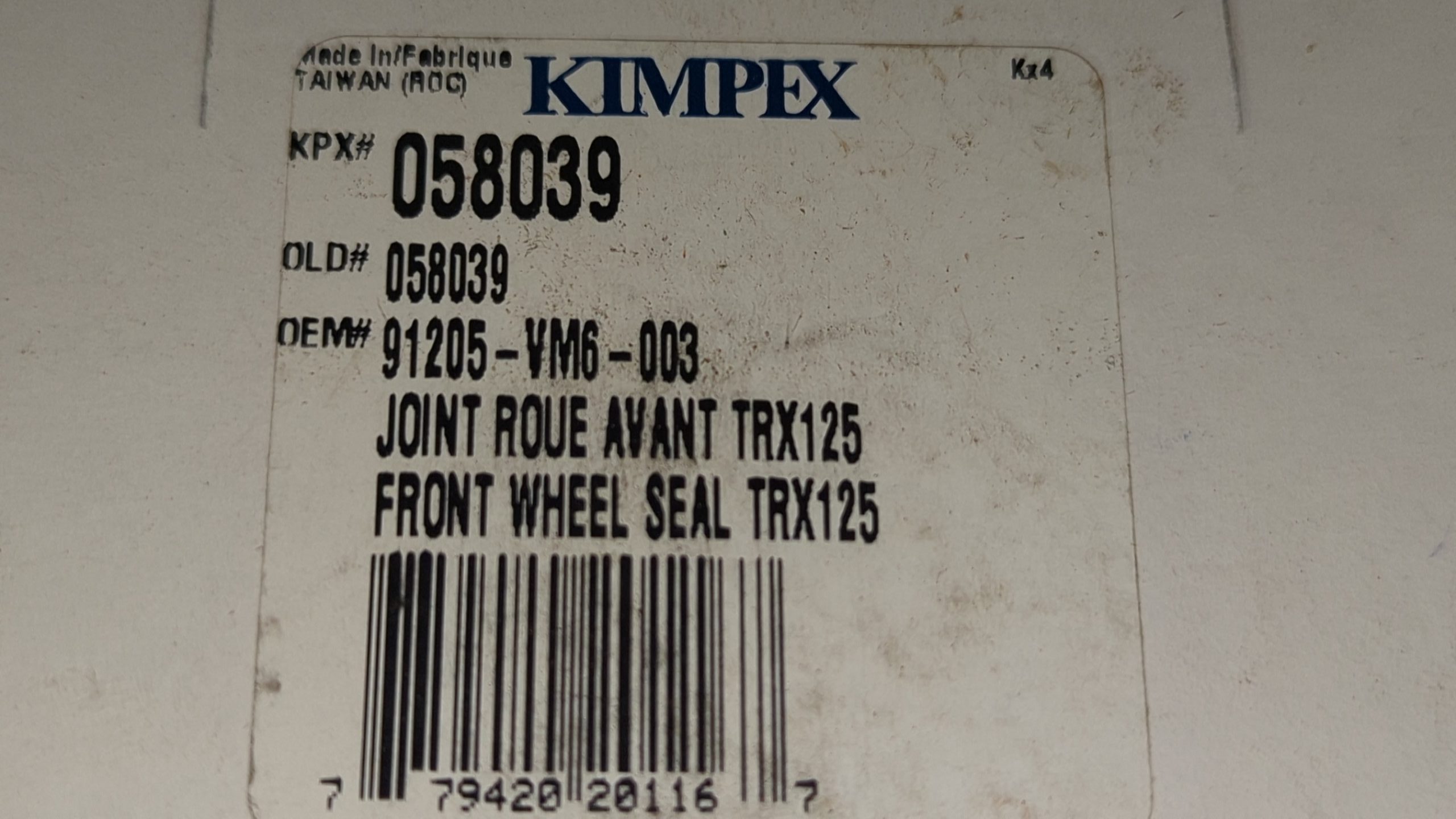 Kimpex HONDA Front DUST SEAL 058039 - Image 2