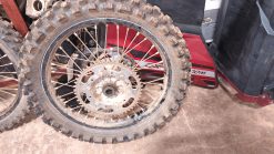 Kawasaki KX250 Rear Tire and Rim and Sprocket. Dunlop 120-80 19 Rear