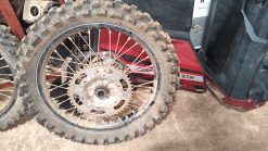 Kawasaki KX250 Rear Tire and Rim and Sprocket. Dunlop 120-80 19 Rear - Image 2