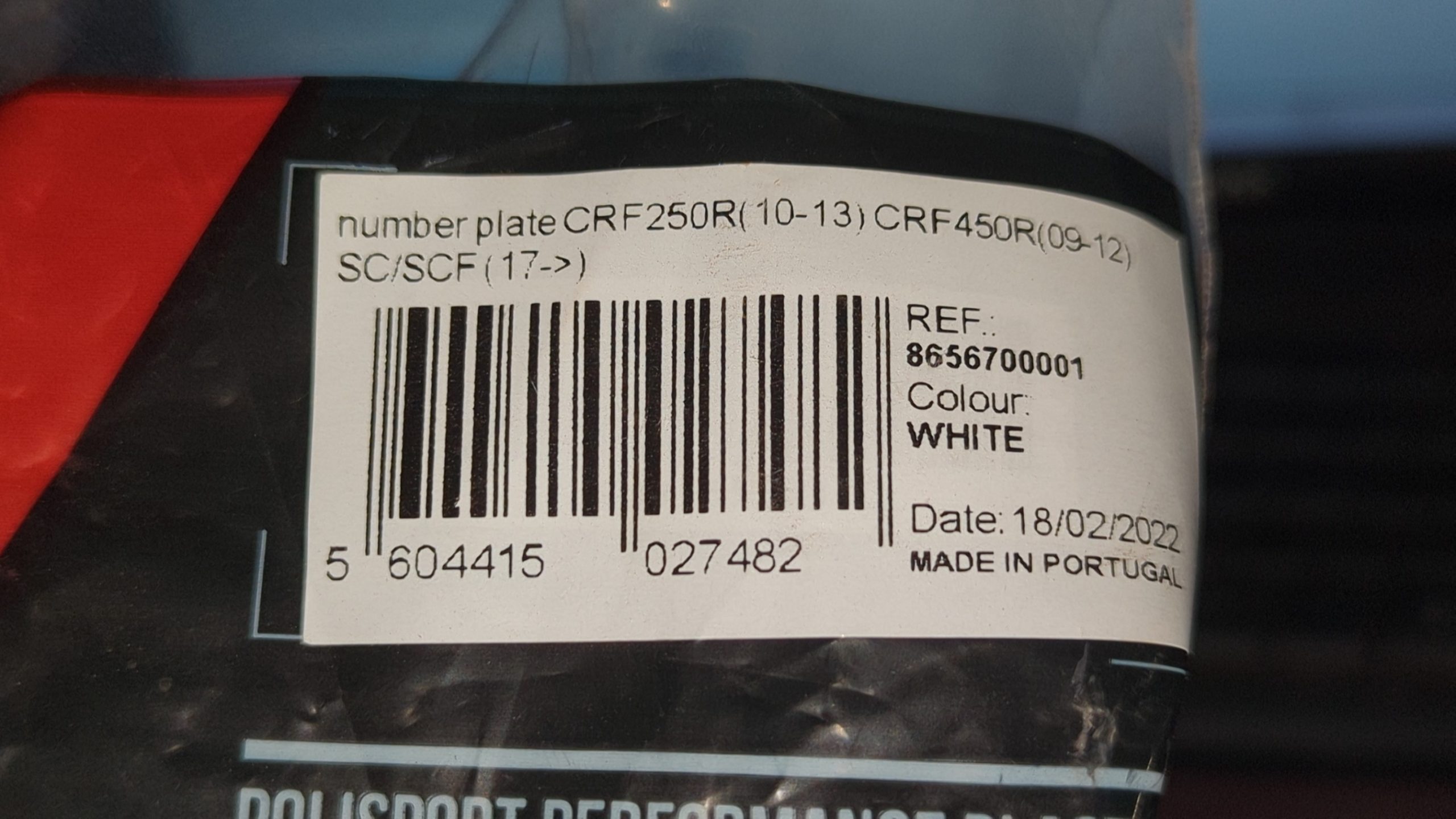 2017-2020 Sherco 250 MX ,SE-R Factory White Front Number Plate - Image 2