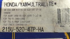 Renthal 520 Ultralight Rear Sprocket Hard Anodised - 47T - 215U-520-47P-HA - Image 3