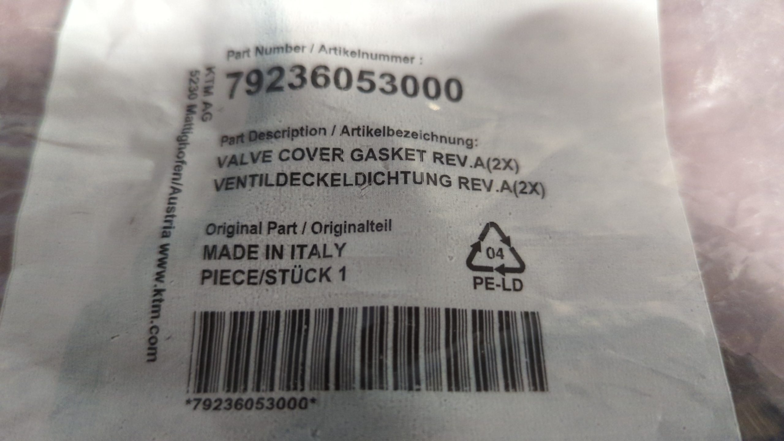 2016 - 2019 KTM 350 EXC,350 SX VALVE COVER GASKET - Image 3