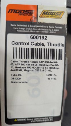 MOOSE #45-1153 ATV THROTTLE CABLE - Image 2