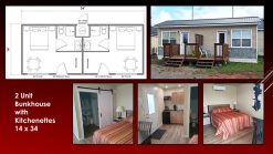 Built to Order 2 Unit Bunkhouse with Kitchenettes 14 x 34